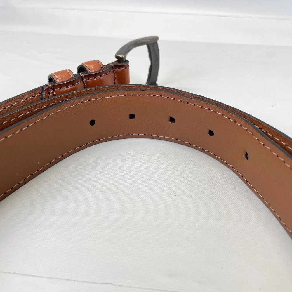 Joseph Abboud Brown Leather Dress Belt Men's Size 42 Handcrafted - Made in Italy